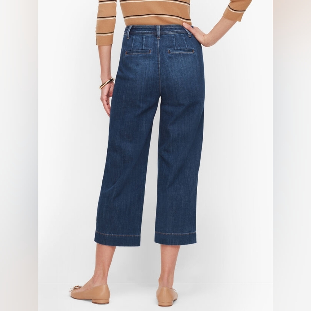 Talbots Flawless High-Waist Wide Leg Cropped Jeans Women's Size 4 - Picture 2 of 10